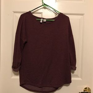 Burgundy 3/4 sleeve shirt